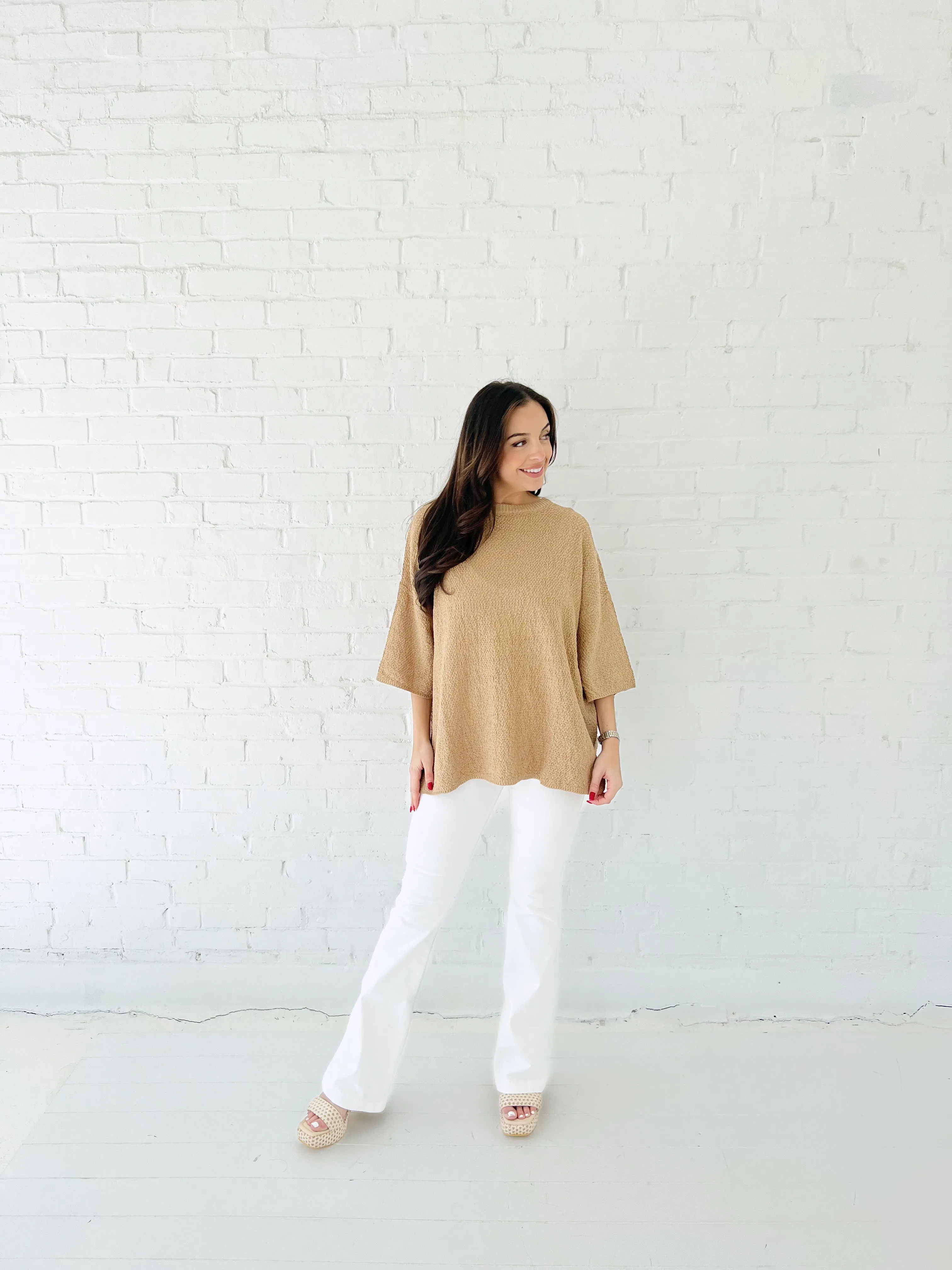 Breeze By Oversized Top - KHAKI