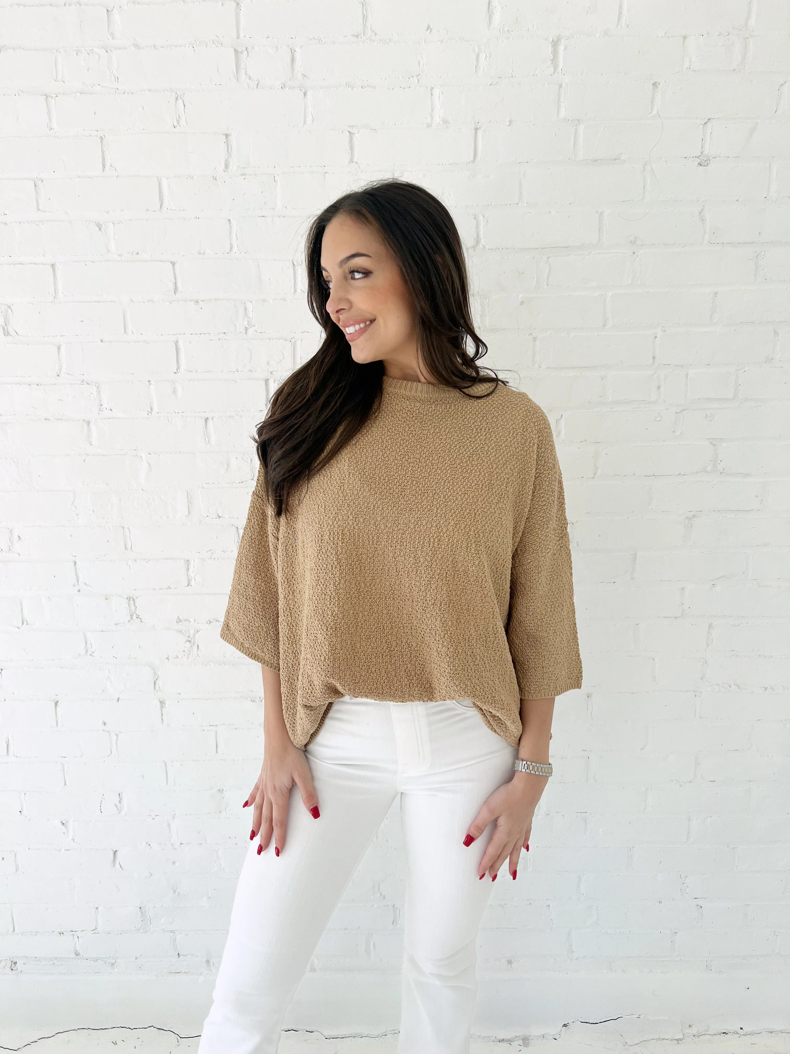 Breeze By Oversized Top - KHAKI