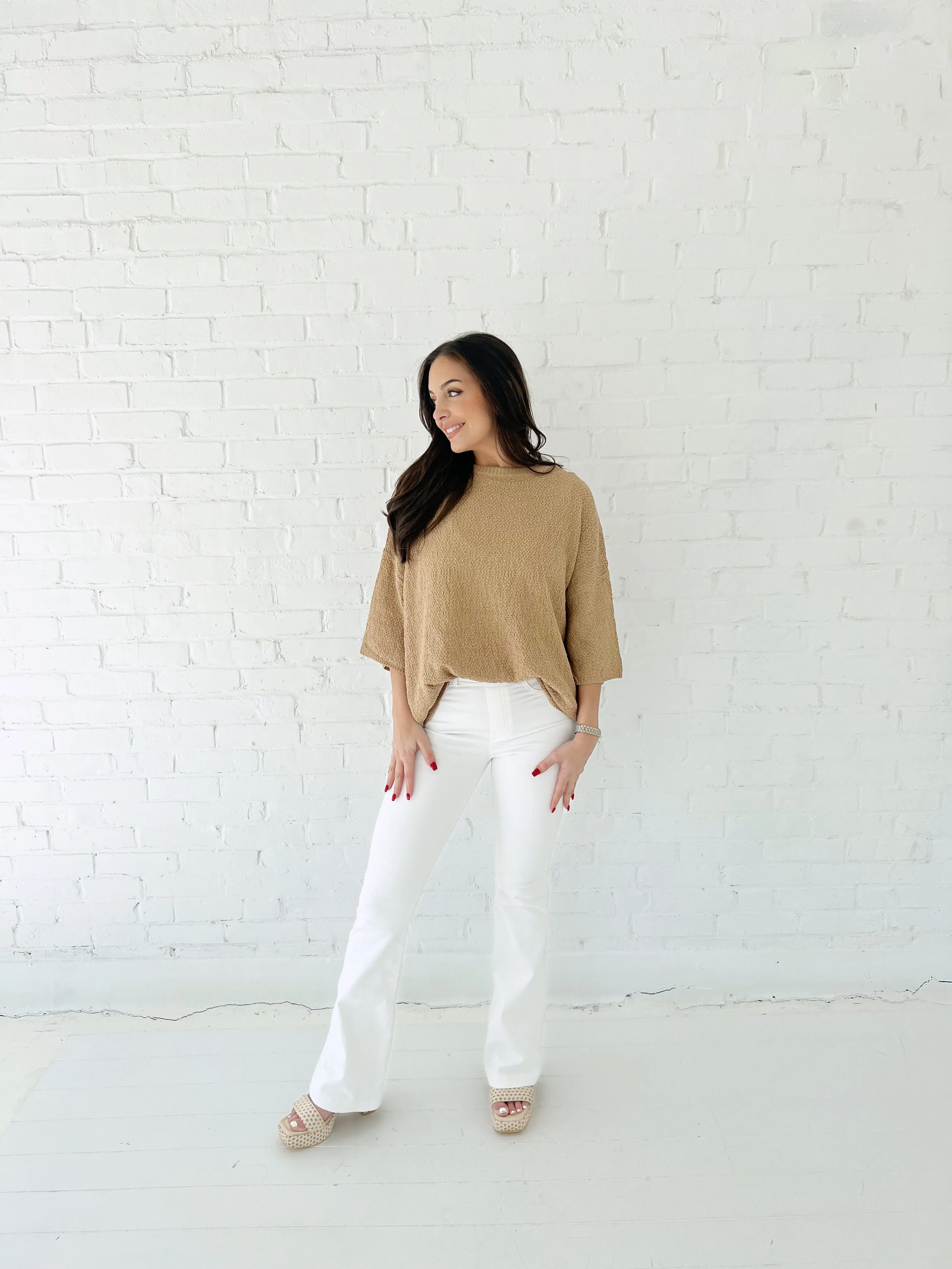 Breeze By Oversized Top - KHAKI