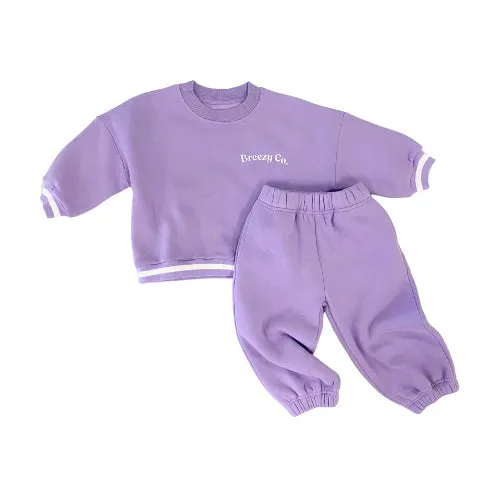 Breezy Co. - Fleece Tracksuit | Lilac