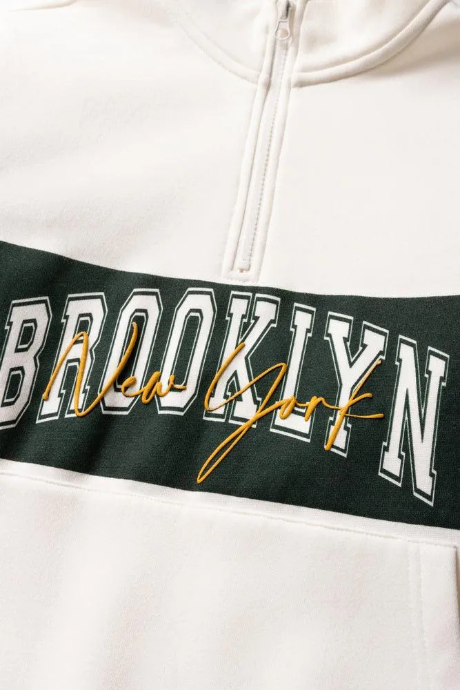 Brooklyn Quarter Zip Tracktop White