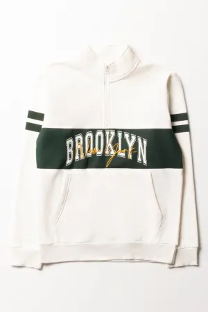 Brooklyn Quarter Zip Tracktop White