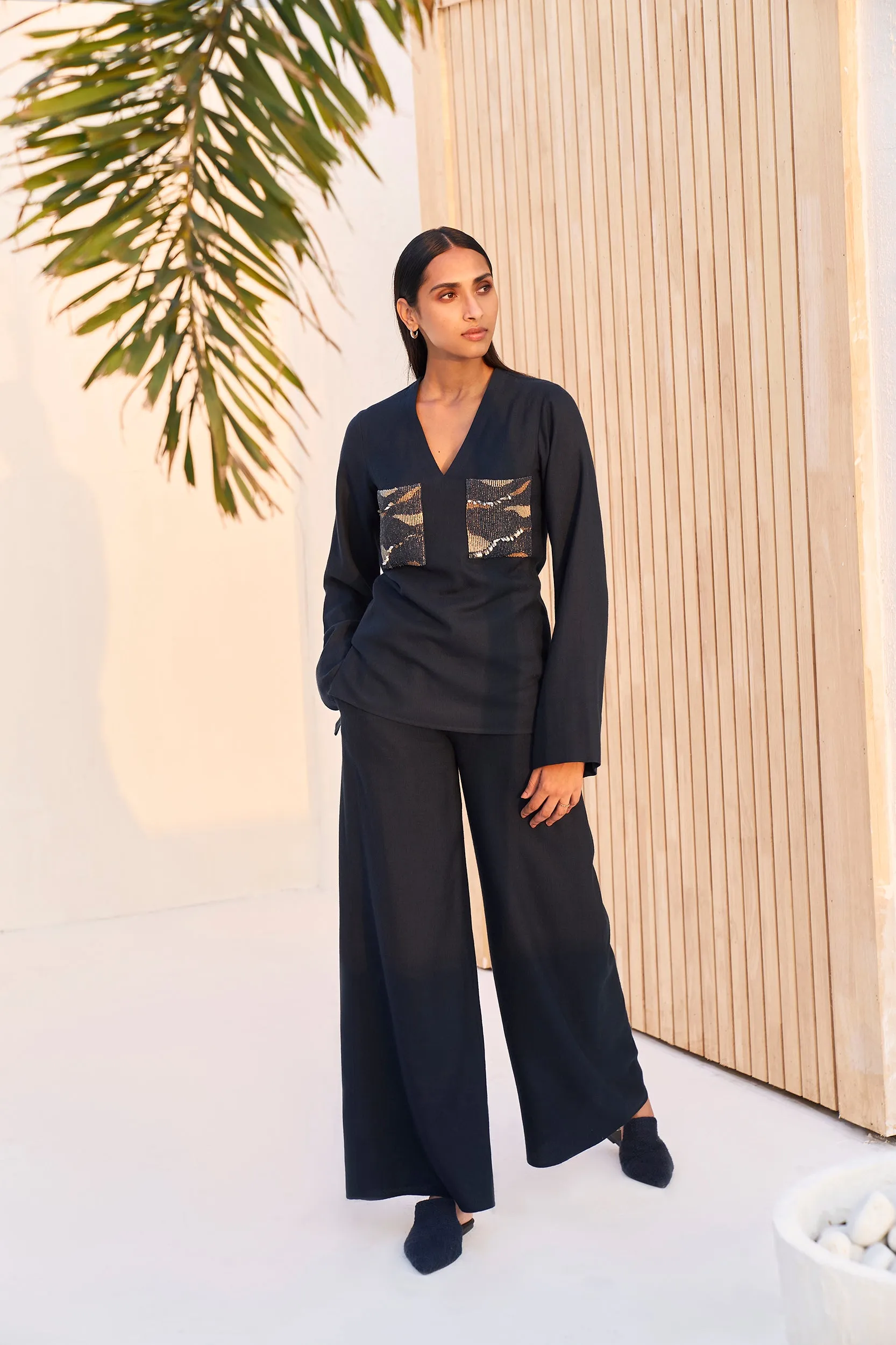 Bruges Woollen Pants (Night Blue)