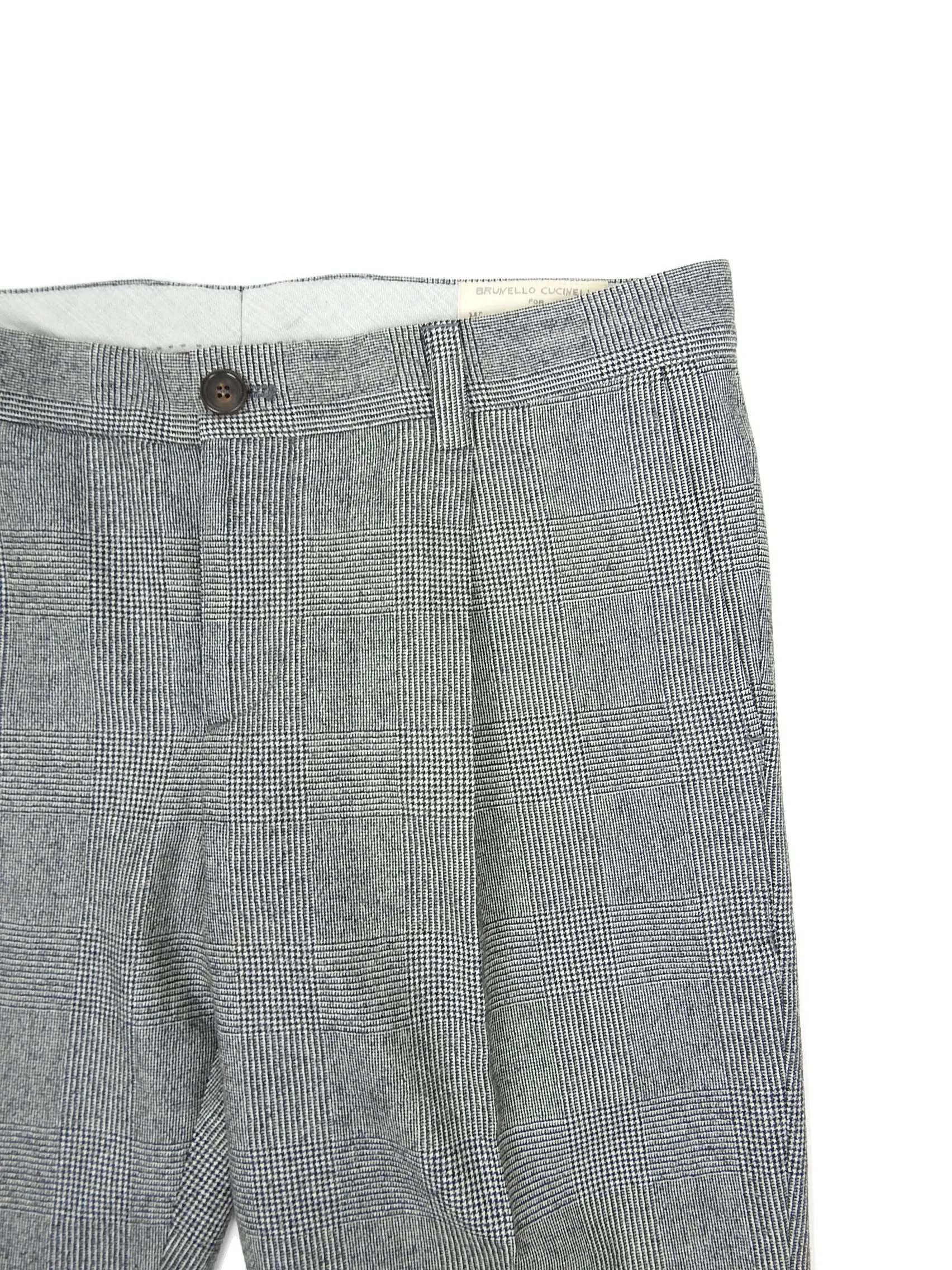 Brunello Cucinelli Check Wool Pants Size 52
