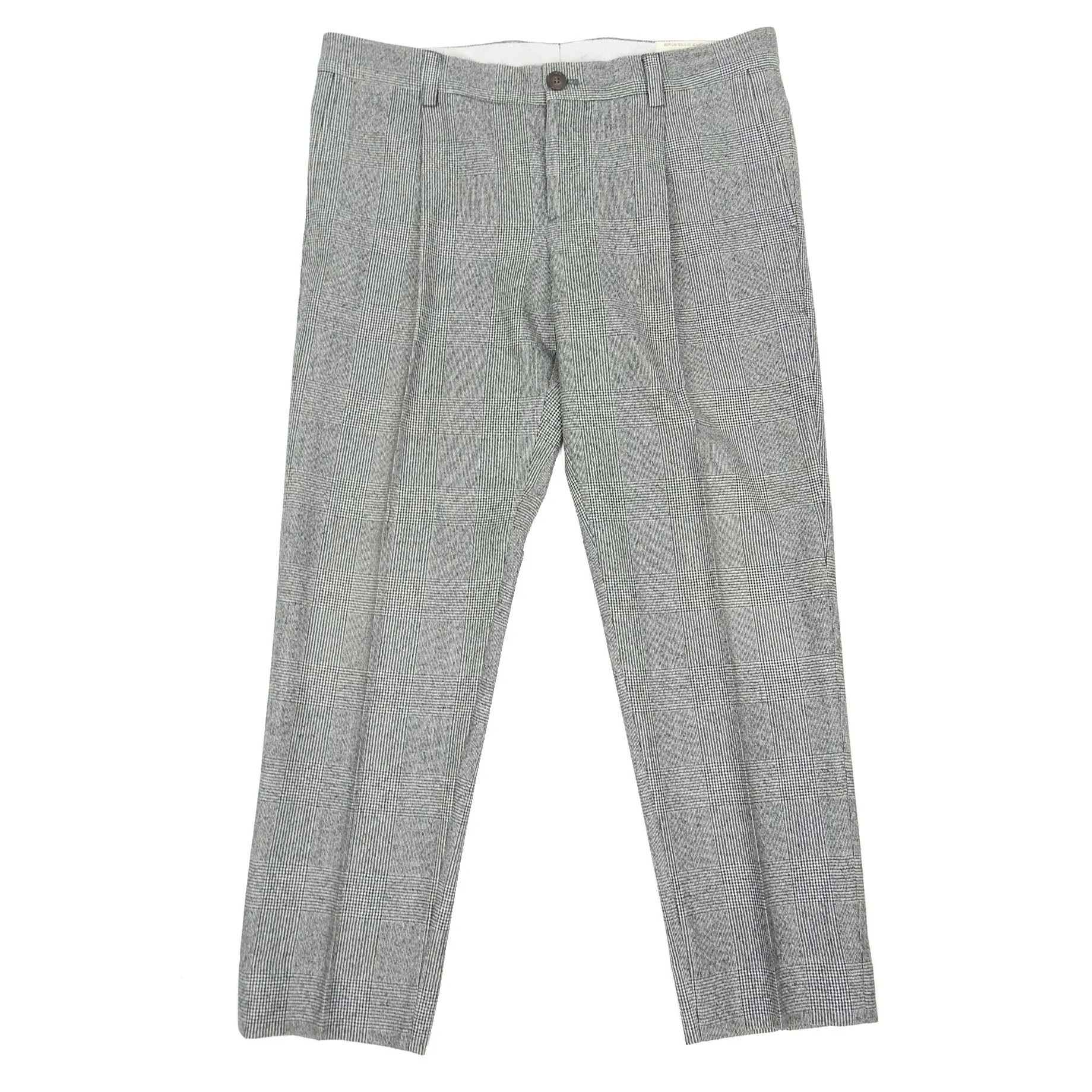 Brunello Cucinelli Check Wool Pants Size 52