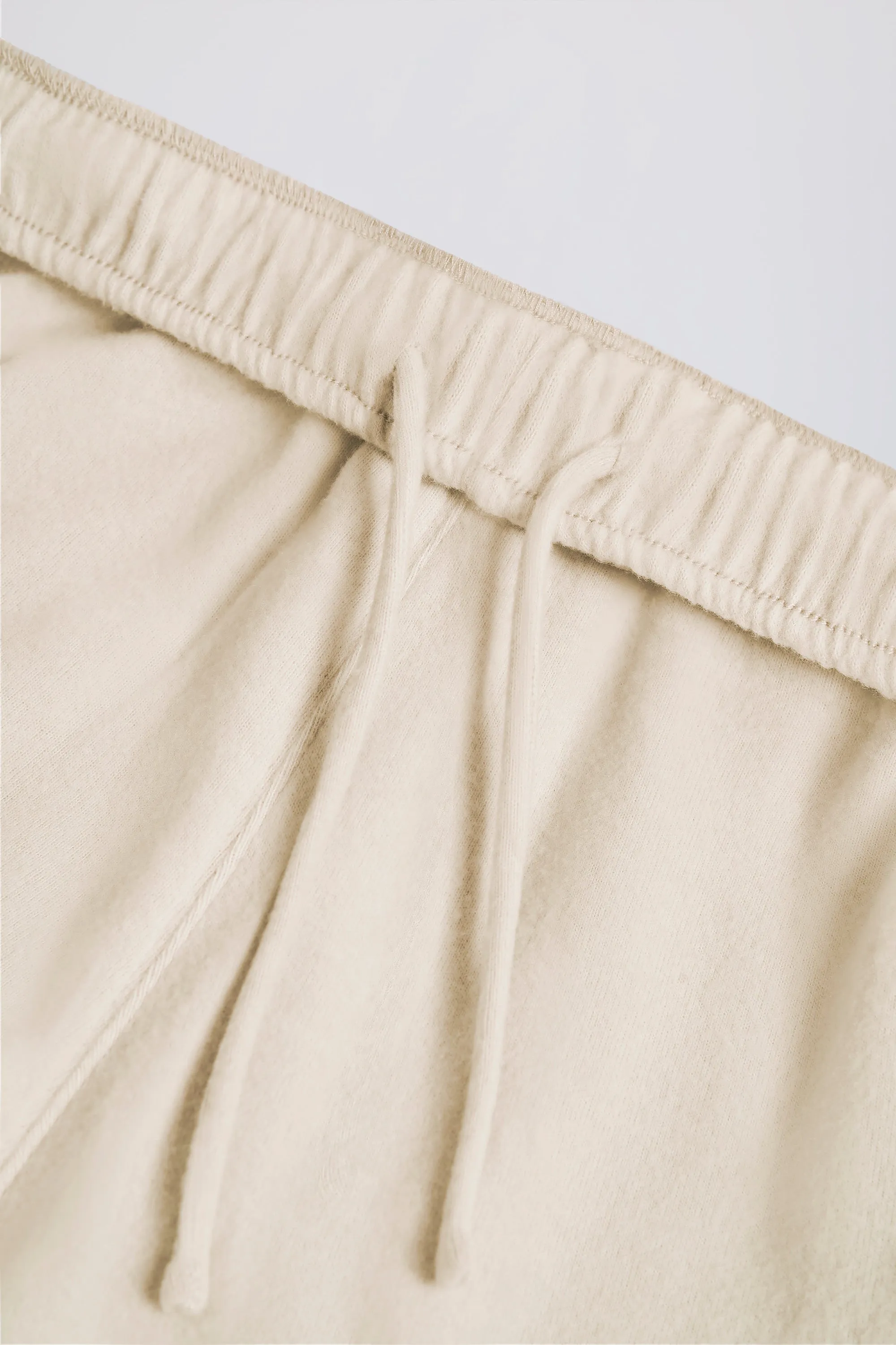 Brushed Jersey Wide-Leg Joggers in Ecru