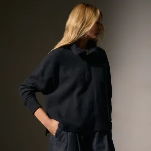 Brushed Thermal Half Zip - Black