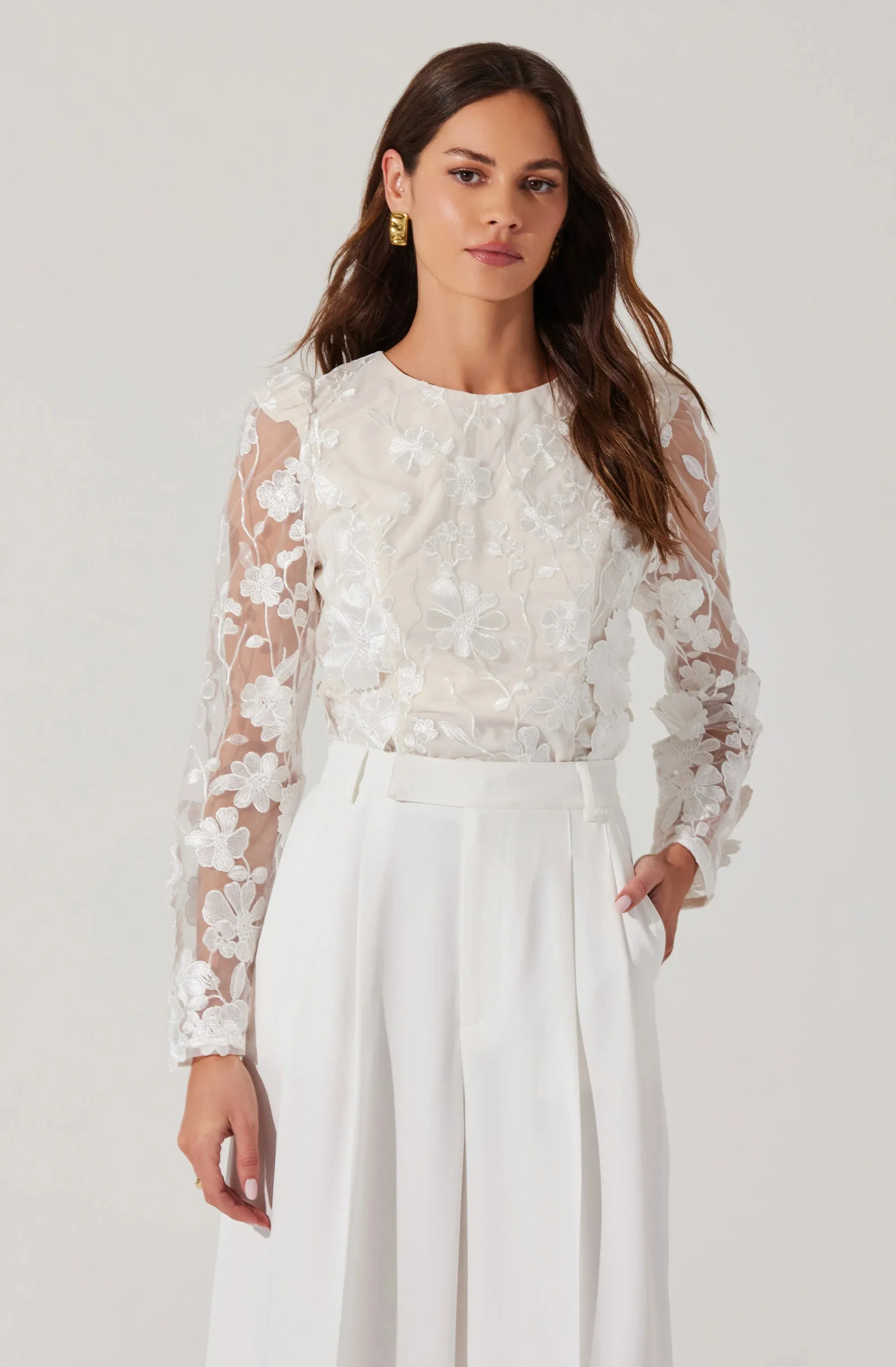 Bryne Floral Appliqué Top