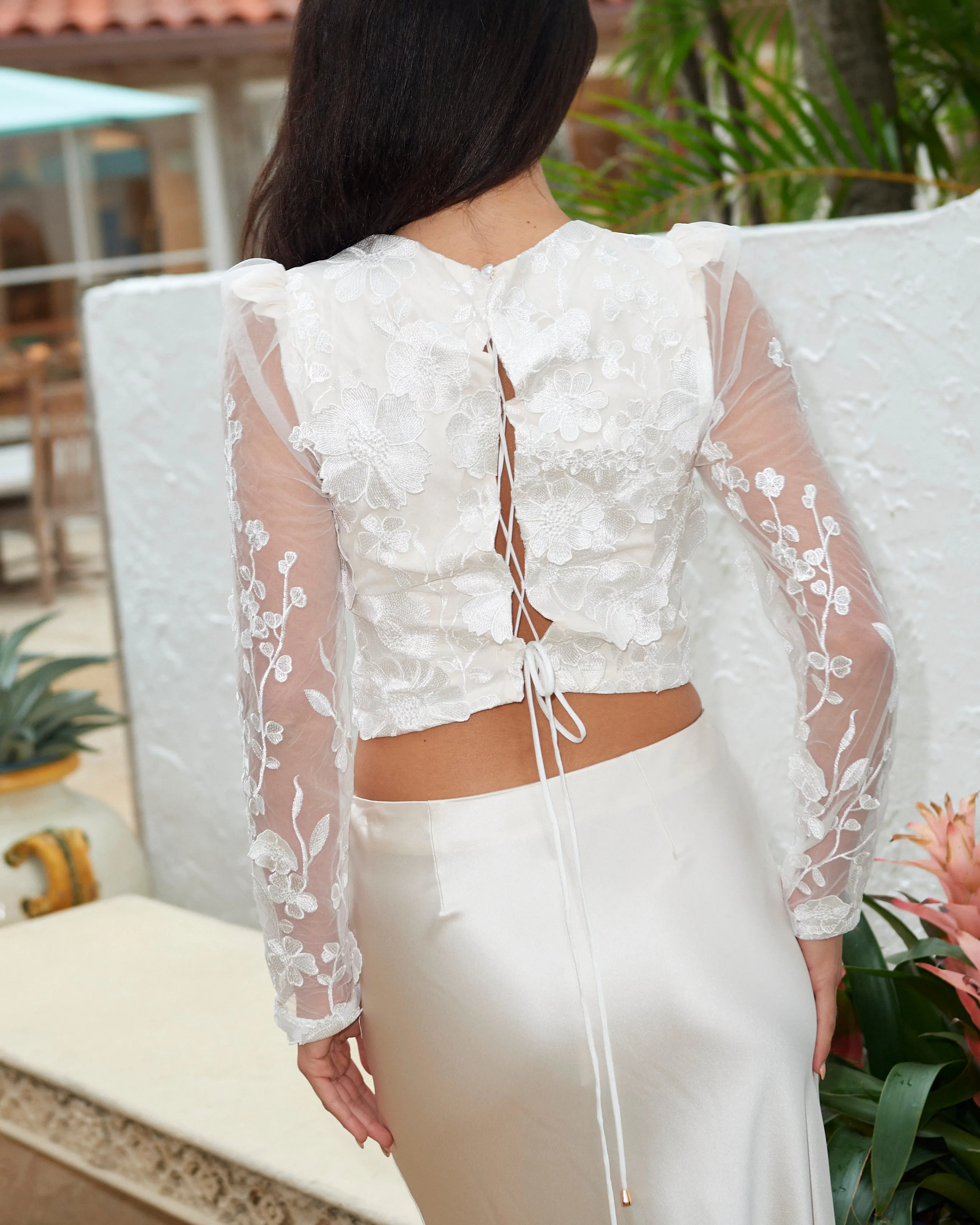 Bryne Floral Appliqué Top