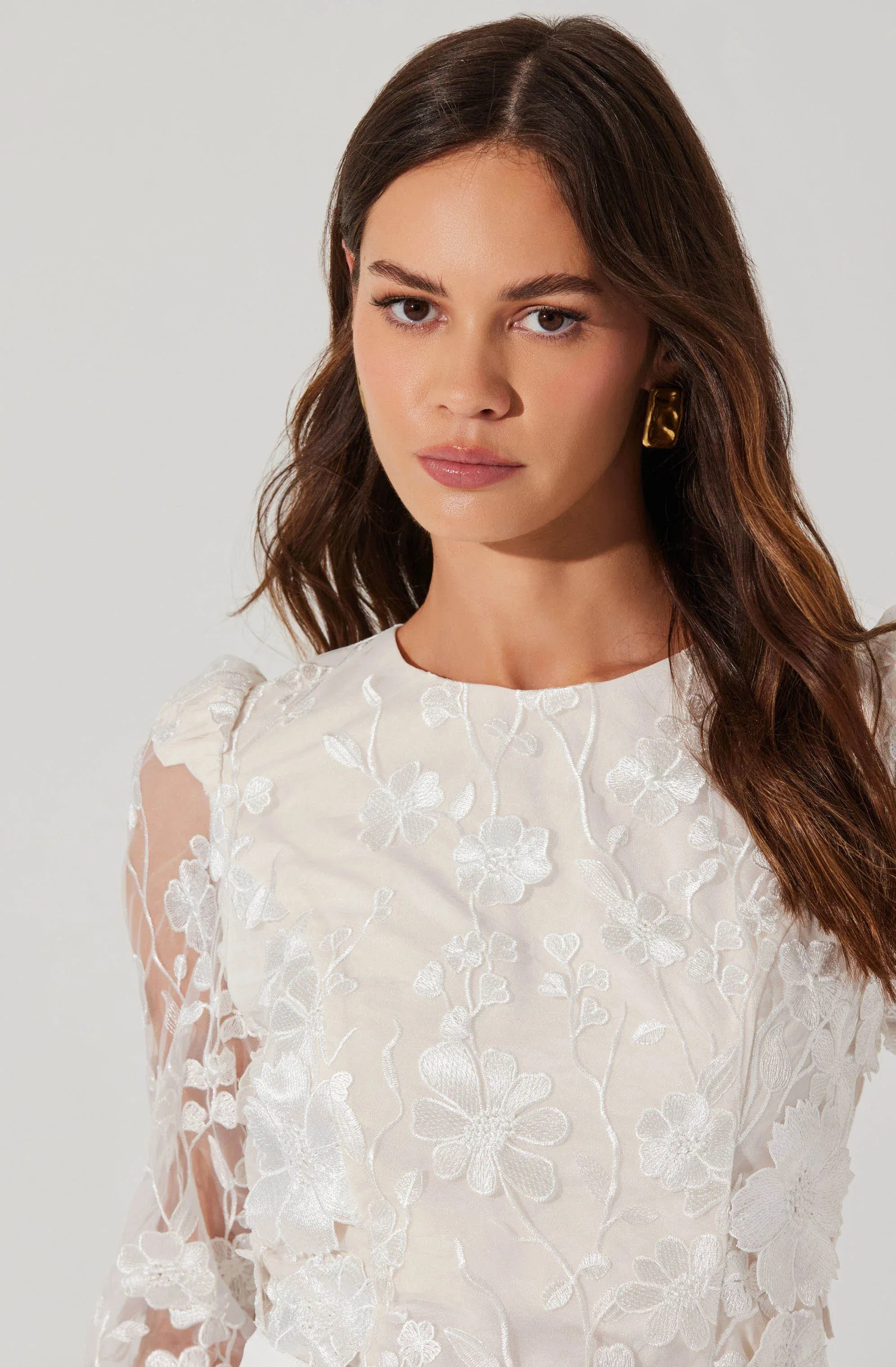 Bryne Floral Appliqué Top
