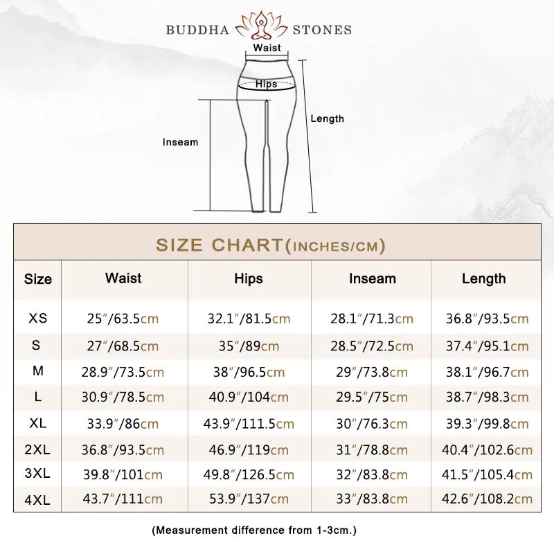 Buddha Stones Mountain Auspicious Cloud Red-crowned Crane Pattern Print Gym Leggings Women's Yoga Pants