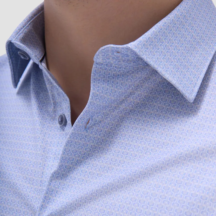Bugatchi James OoohCotton Long-Sleeve Shirt - Air Blue