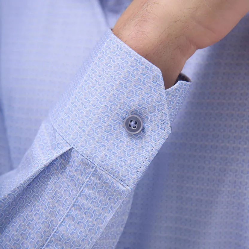 Bugatchi James OoohCotton Long-Sleeve Shirt - Air Blue