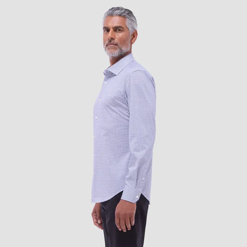Bugatchi Jules Geometric OoohCotton Long-Sleeve Shirt - Platinum