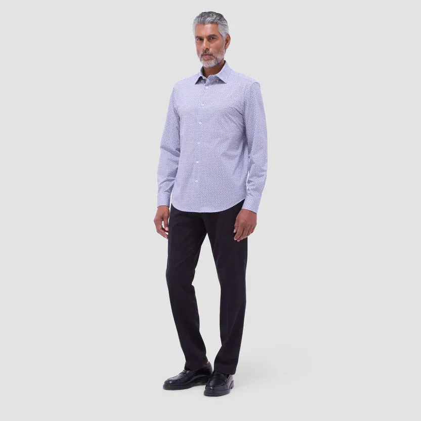 Bugatchi Jules Geometric OoohCotton Long-Sleeve Shirt - Platinum