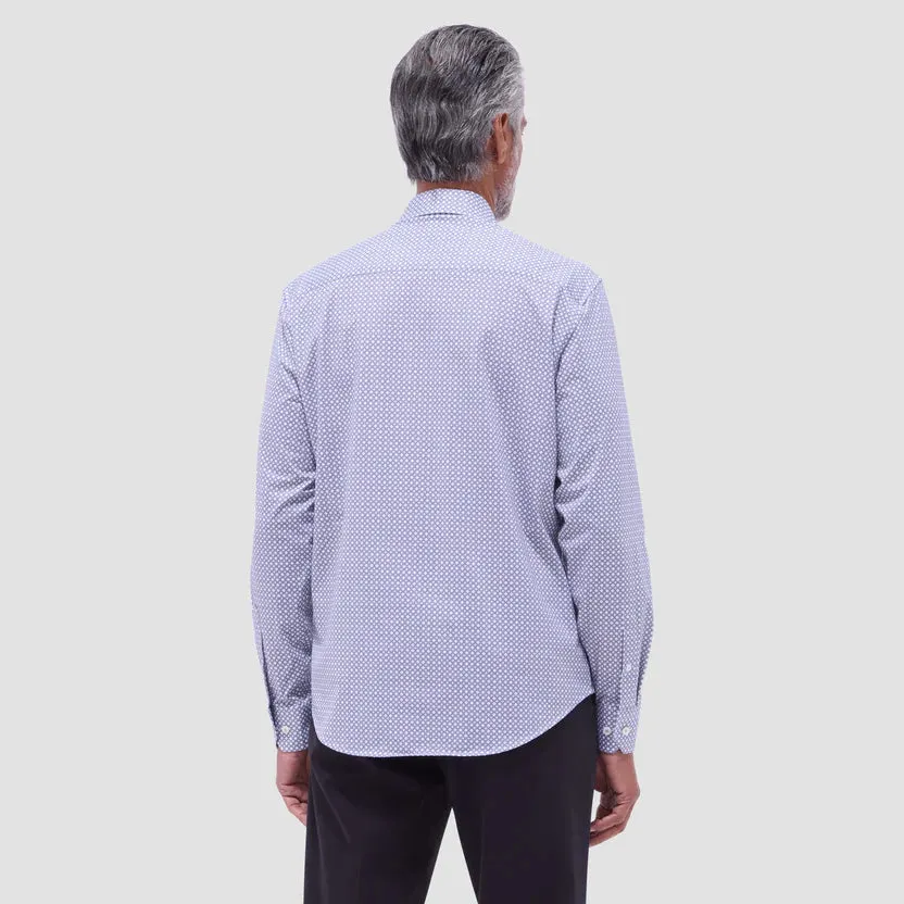 Bugatchi Jules Geometric OoohCotton Long-Sleeve Shirt - Platinum