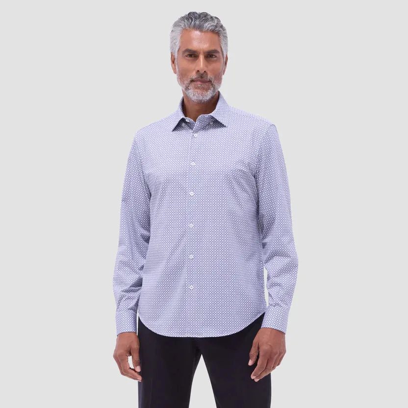Bugatchi Jules Geometric OoohCotton Long-Sleeve Shirt - Platinum