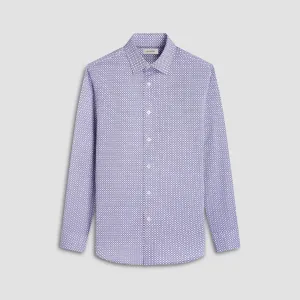 Bugatchi Jules Geometric OoohCotton Long-Sleeve Shirt - Platinum