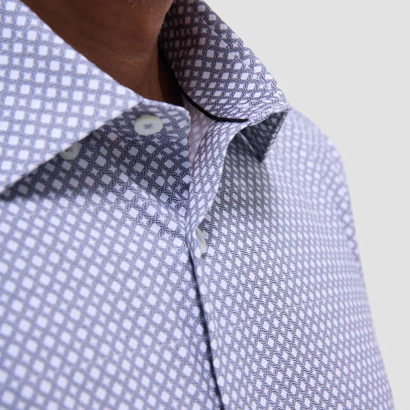 Bugatchi Jules Geometric OoohCotton Long-Sleeve Shirt - Platinum