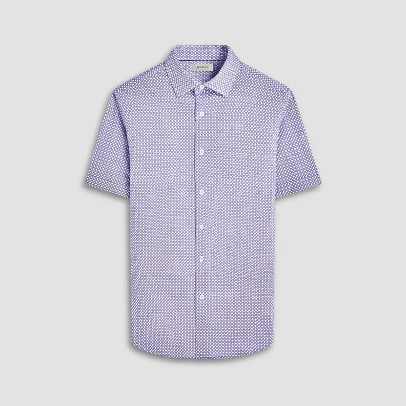 Bugatchi Miles OoohCotton Short-Sleeve Shirt - Platinum