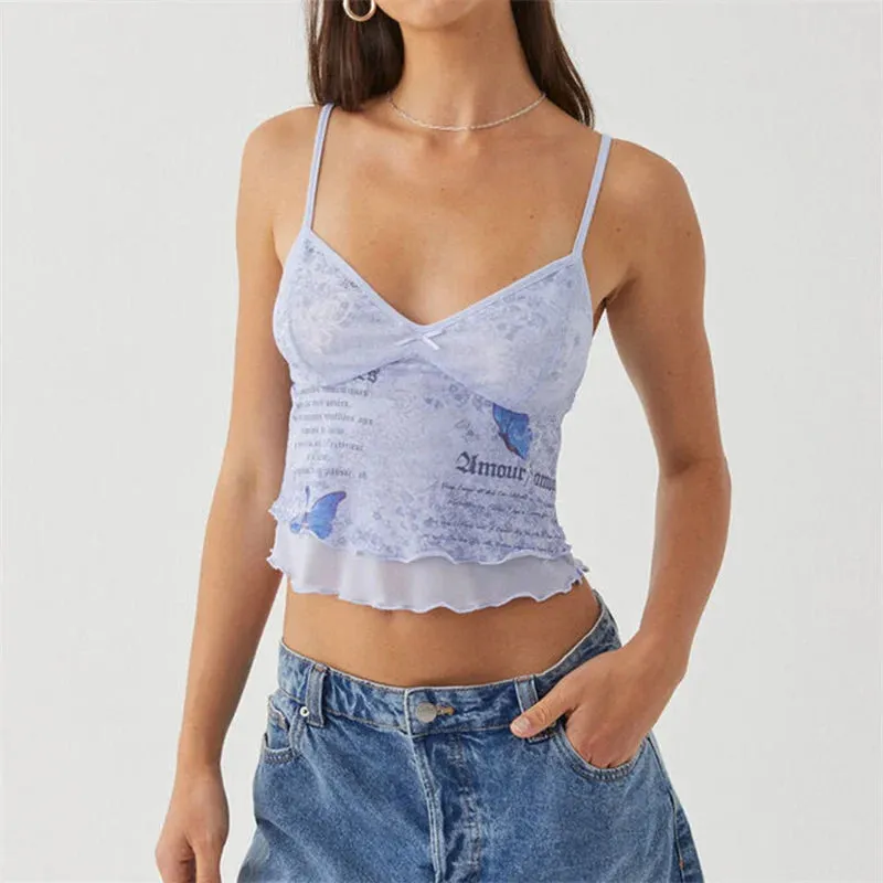 Butterfly Short Sleeve Camisole