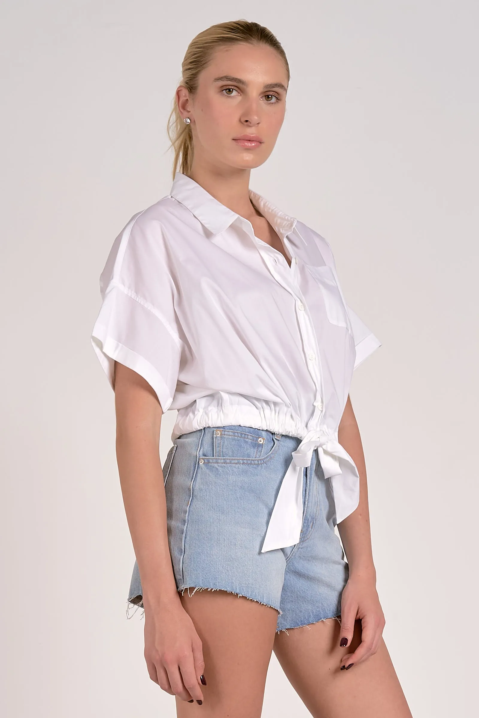 Button Down Short Sleeve Top