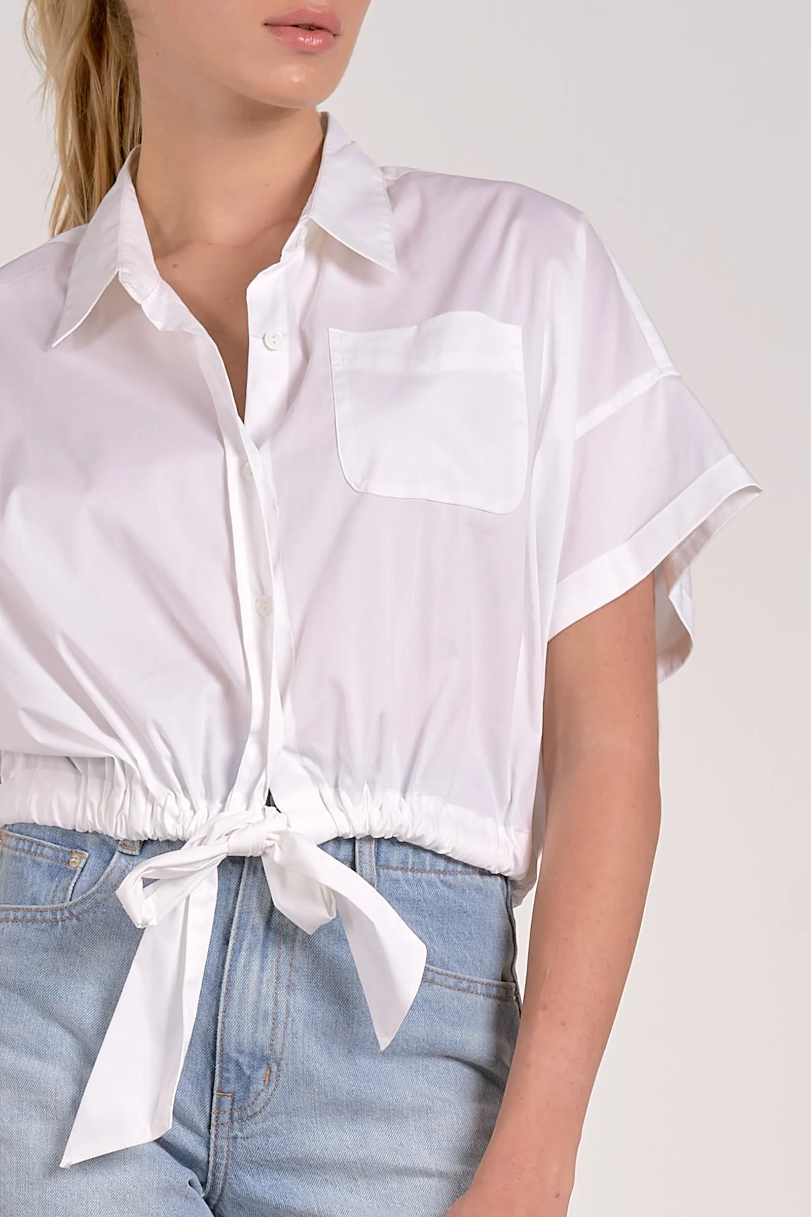 Button Down Short Sleeve Top