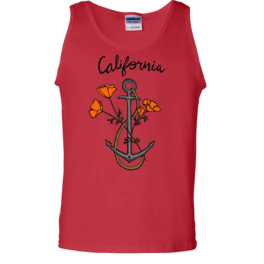 California Anchor Poppies Asst Colors Tank Top