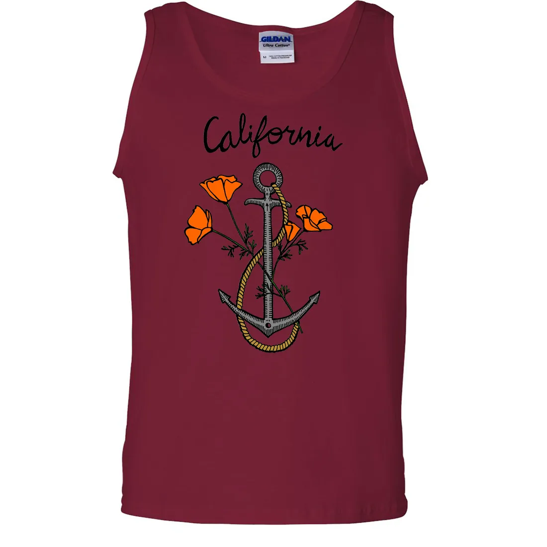 California Anchor Poppies Asst Colors Tank Top