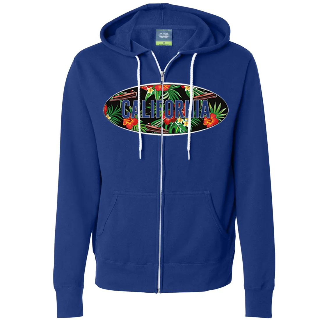 California Tropical Flowers Logo Zip-Up Hoodie
