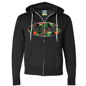 California Tropical Flowers Logo Zip-Up Hoodie