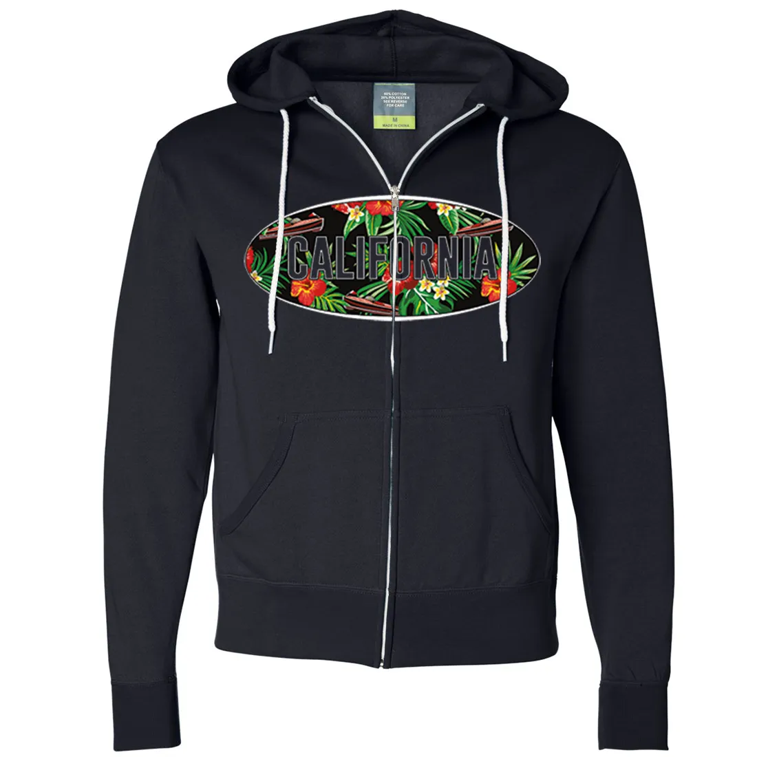 California Tropical Flowers Logo Zip-Up Hoodie