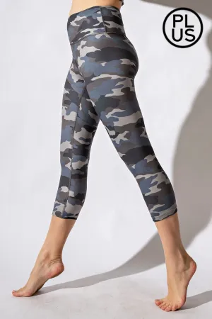 Camo Print Capri Length W/Key Pocket