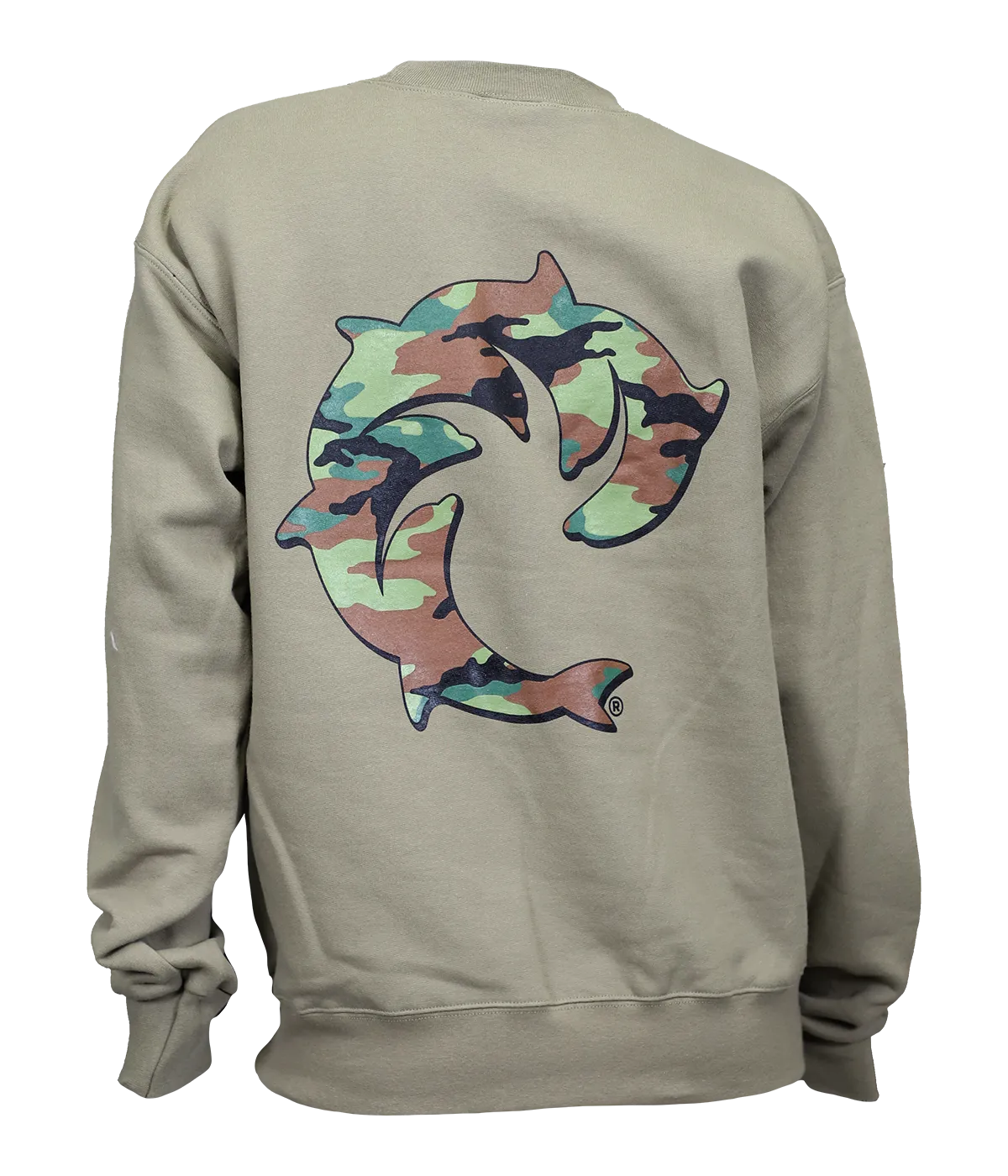 Camo Solid Ladies Crew Sweatshirt