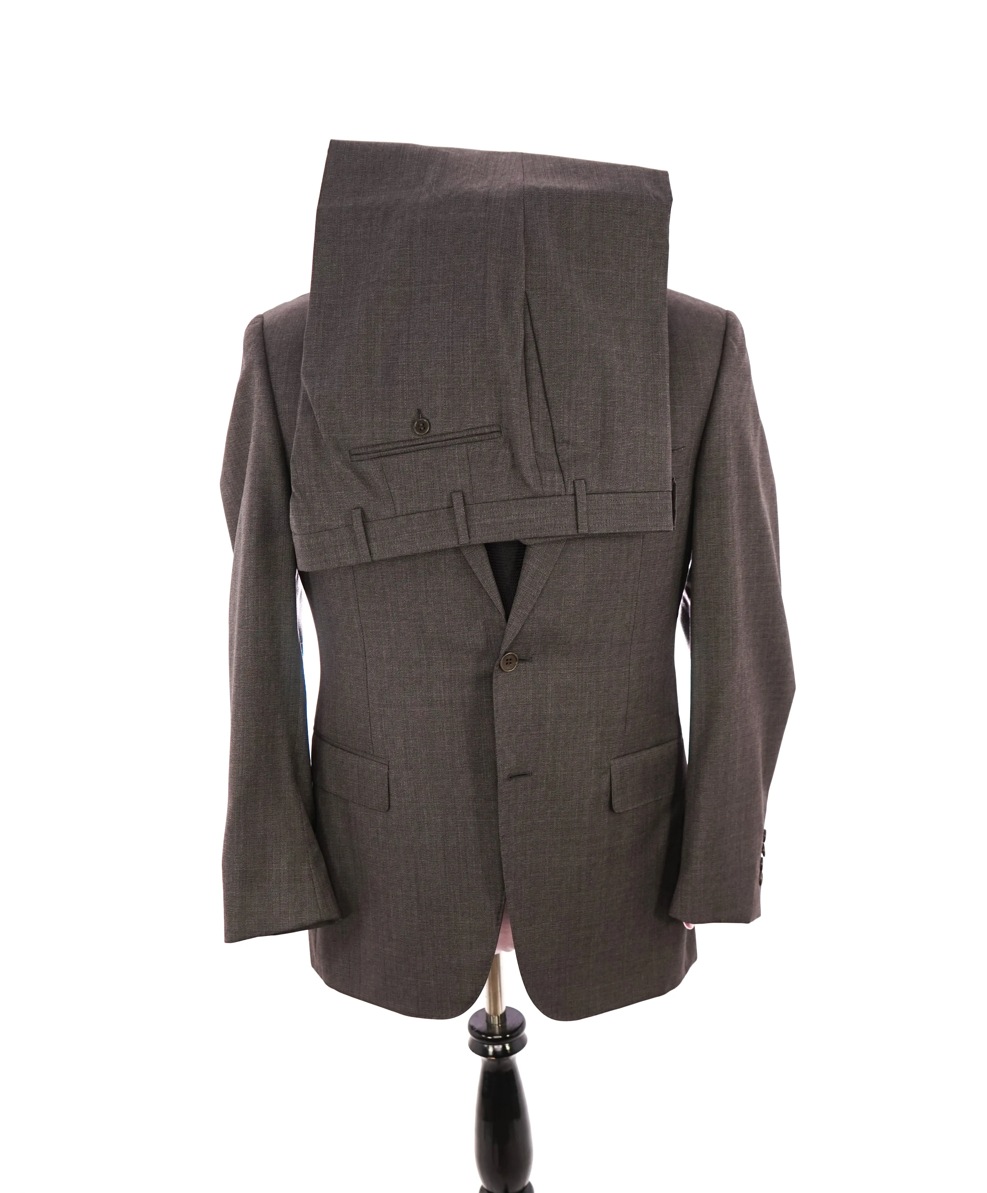 CANALI - Gray & Burgundy * Square Check * Notch Lapel Suit - 38R