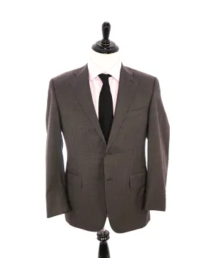 CANALI - Gray & Burgundy * Square Check * Notch Lapel Suit - 38R