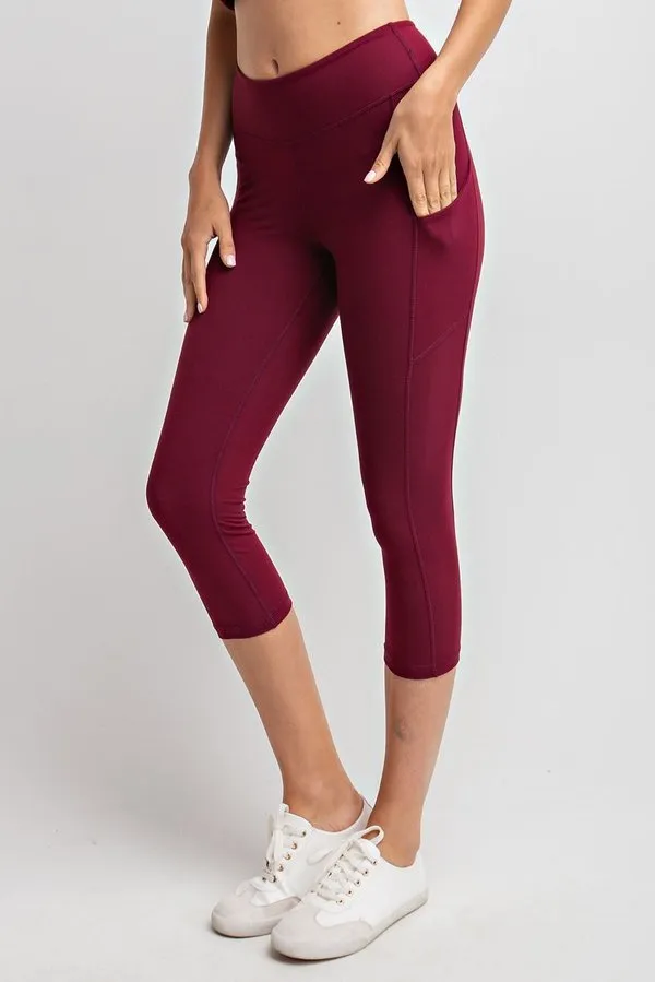Capri Length Yoga Pants W/Pockets