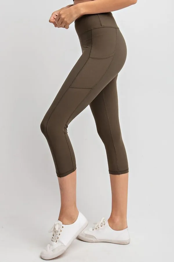 Capri Length Yoga Pants W/Pockets