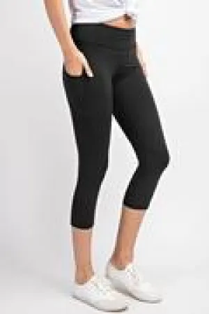 Capri Length Yoga Pants W/Pockets