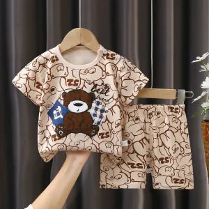 Cartoon Printed 2-Piece Cotton Tracksuits