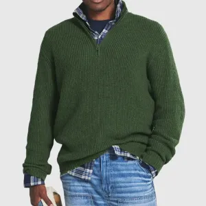 Cashmere blend zip-up sweater: sophisticated style