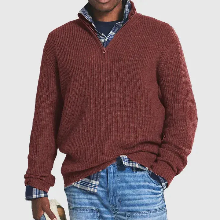 Cashmere blend zip-up sweater: sophisticated style