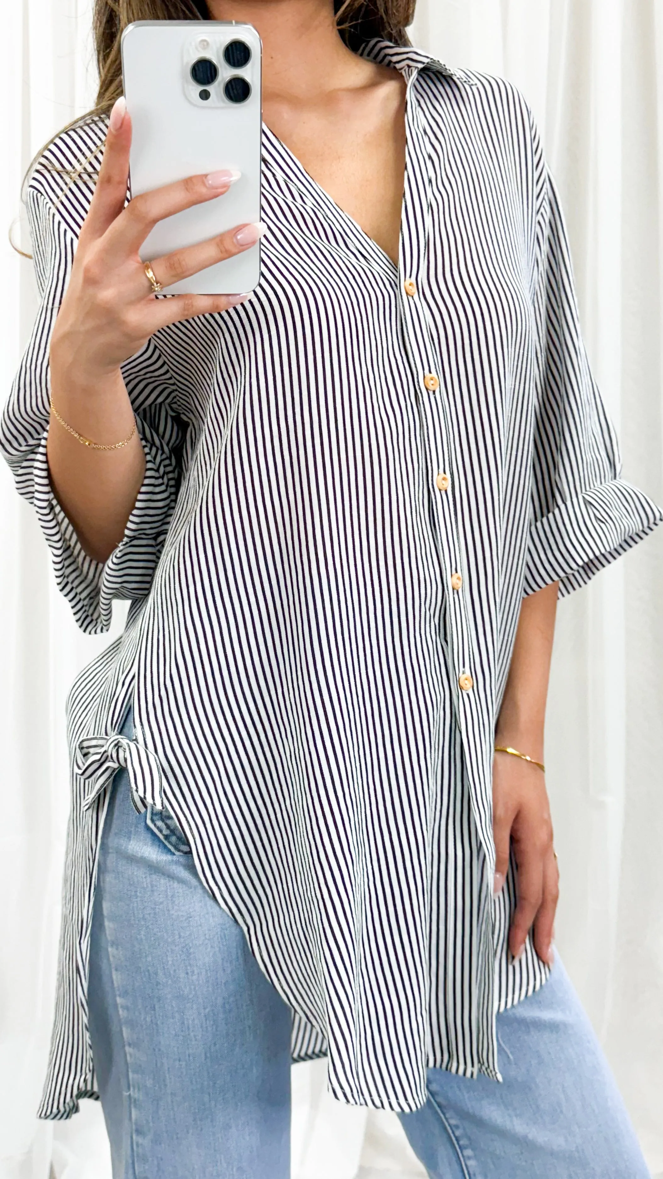 CASPER SHIRT - BLACK STRIPE