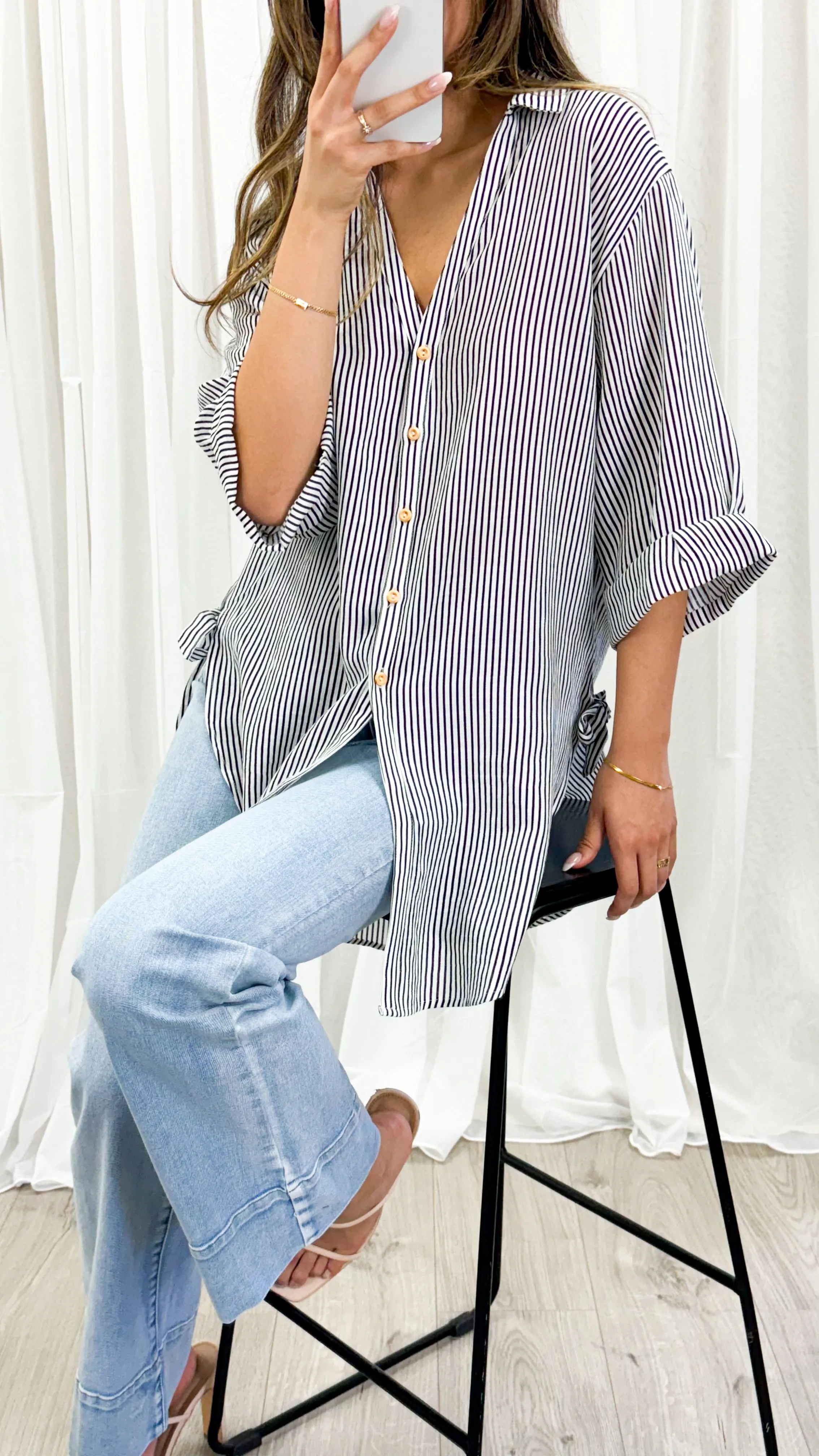 CASPER SHIRT - BLACK STRIPE