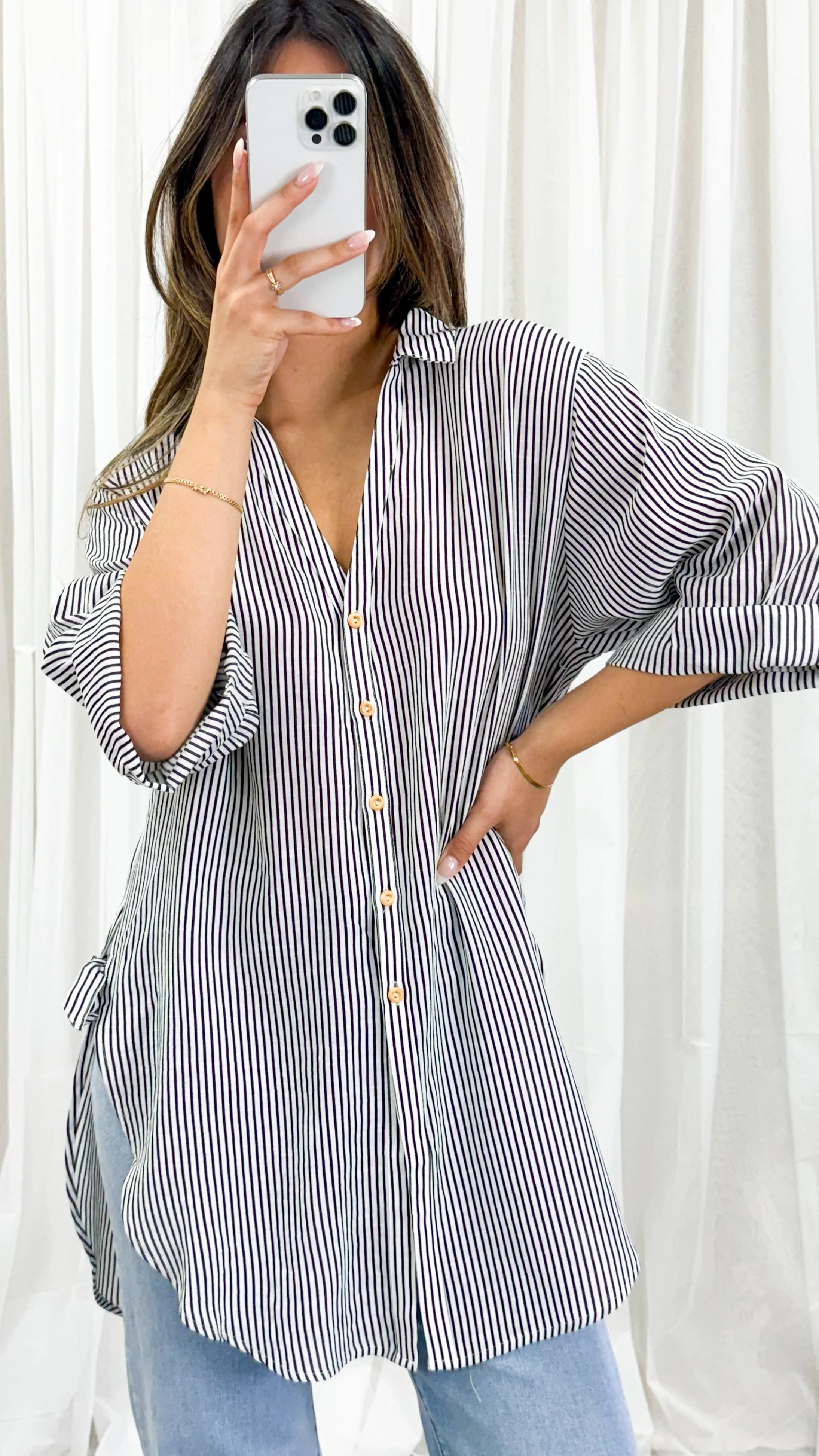 CASPER SHIRT - BLACK STRIPE
