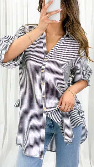 CASPER SHIRT - BLACK STRIPE
