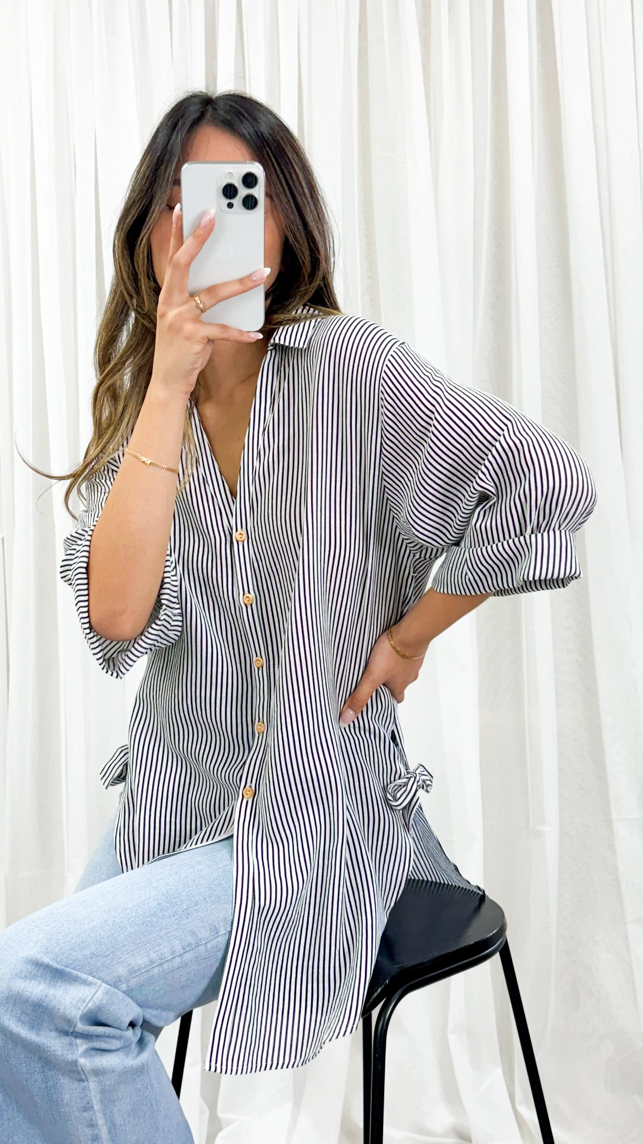 CASPER SHIRT - BLACK STRIPE