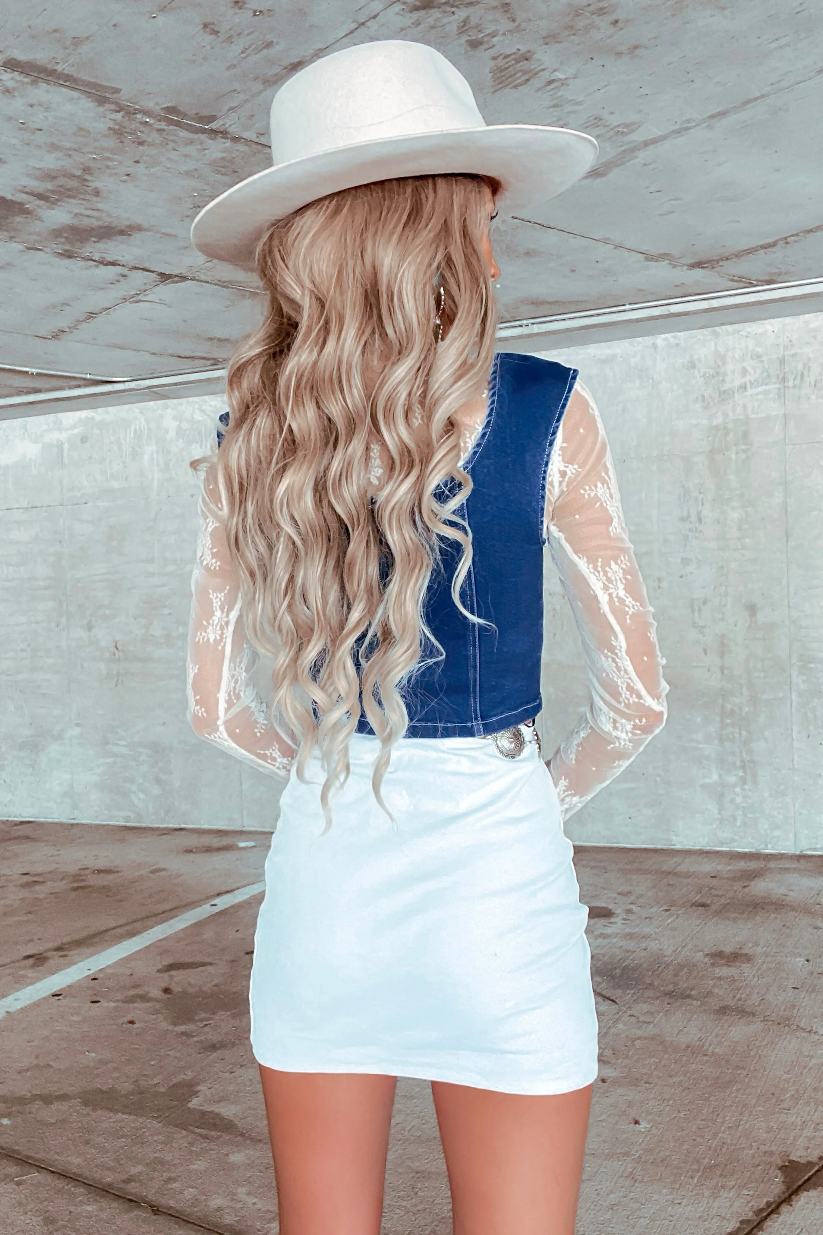 Cassie Denim Top -Dark