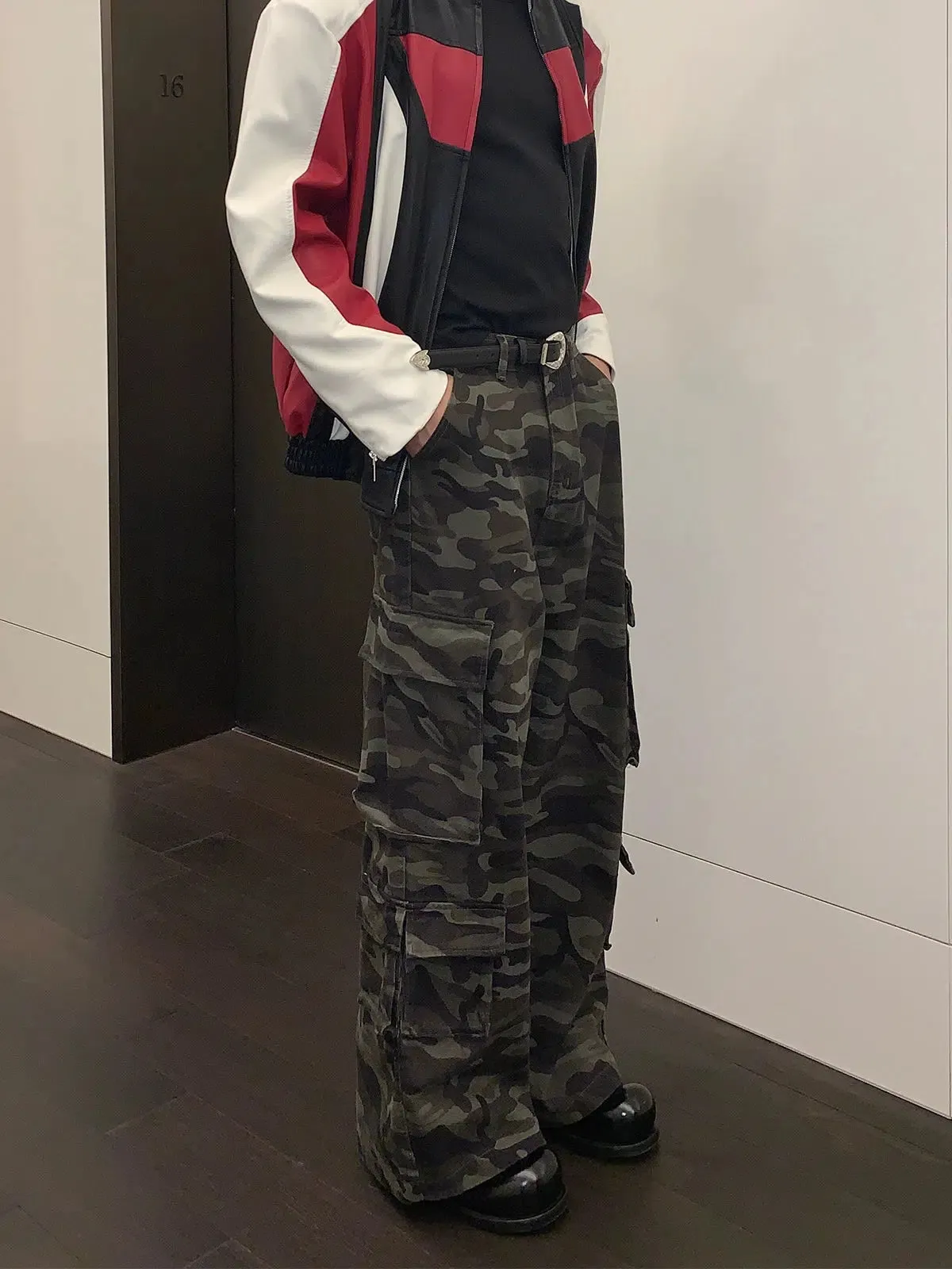 Casual Straight-leg Camouflage Pants