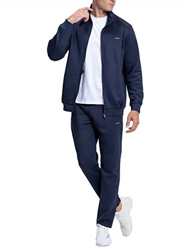 Casual Suits for Men Sports Jacket and Pants Set Sweatsuit for Men Tracksuits Mens Running Sets Jogger Suits Track Set for Men Black